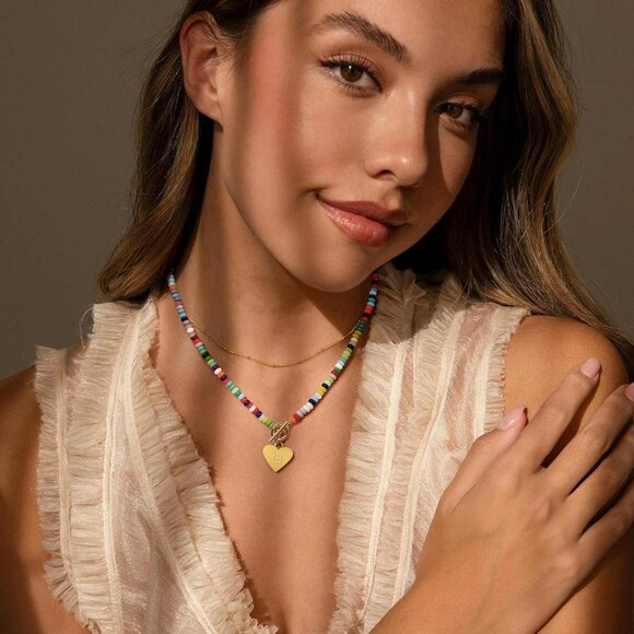 Charming A-Z Initial Gemstone Necklace - Perfect Gift for Sisters and Friends - Picture 5 of 8